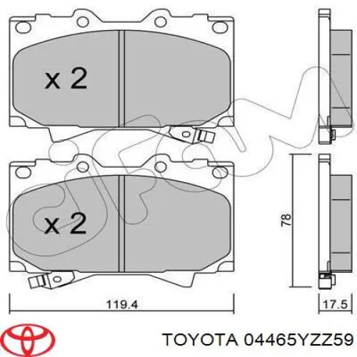 Передние тормозные колодки 04465YZZ59 Toyota