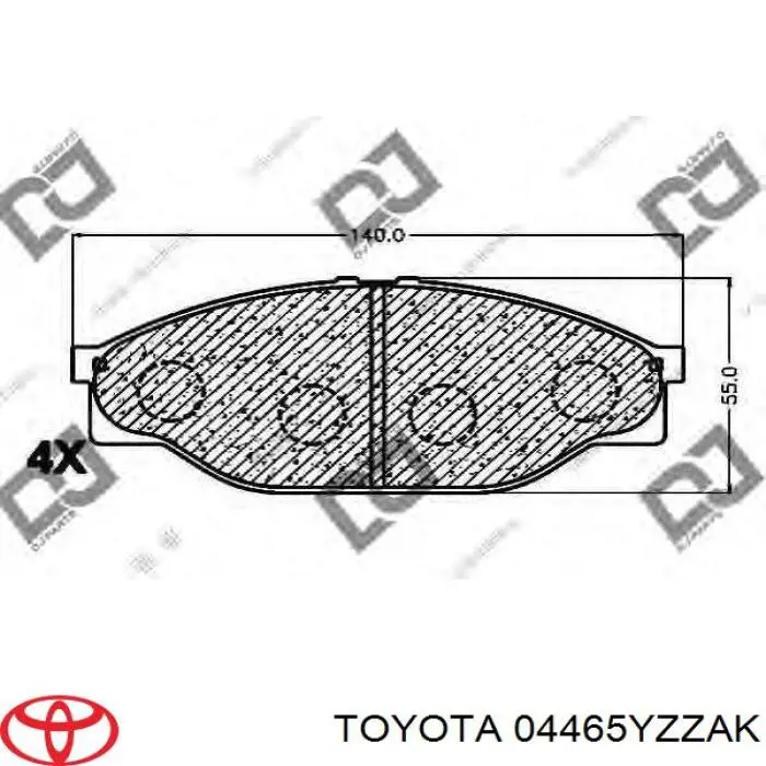 04465YZZAK Toyota колодки тормозные передние дисковые