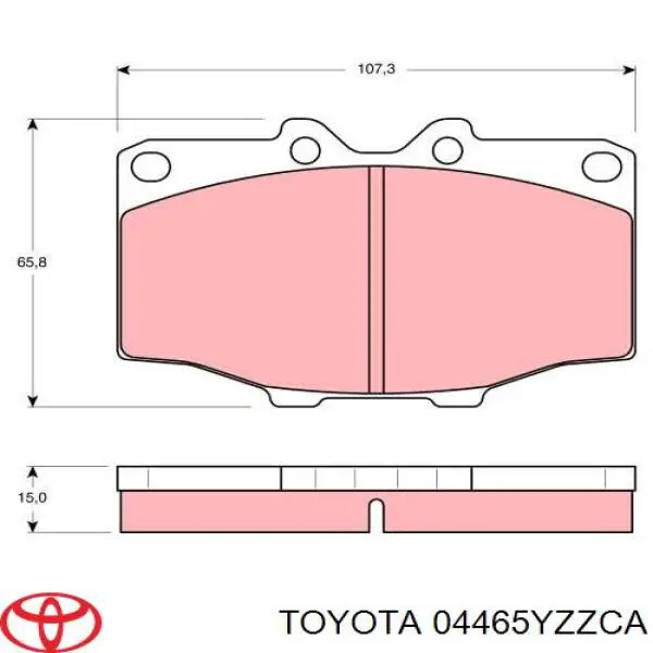 Передние тормозные колодки 04465YZZCA Toyota