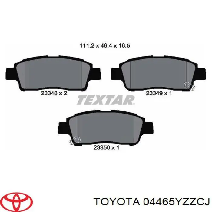 Передние тормозные колодки 04465YZZCJ Toyota