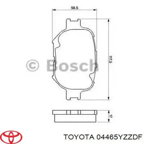 Тормозные колодки Toyota 04465YZZDF