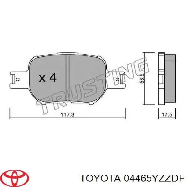 Pastillas freno delanteras 04465YZZDF Toyota