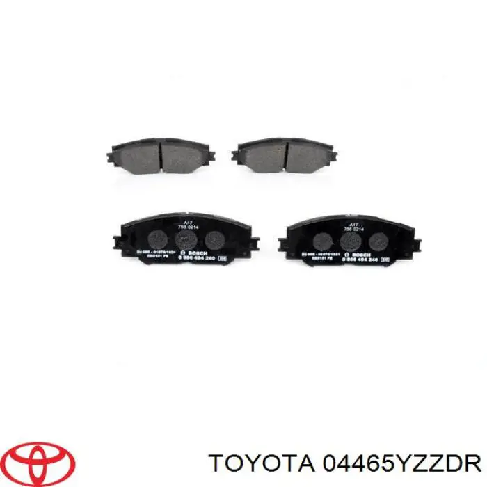 04465YZZDR Toyota колодки тормозные передние дисковые