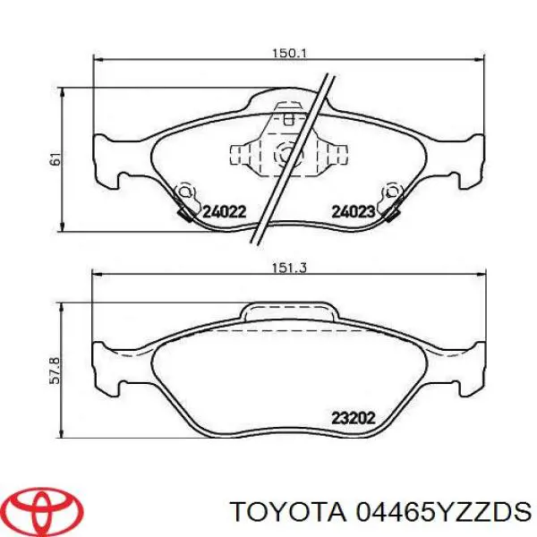 Передние тормозные колодки 04465YZZDS Toyota