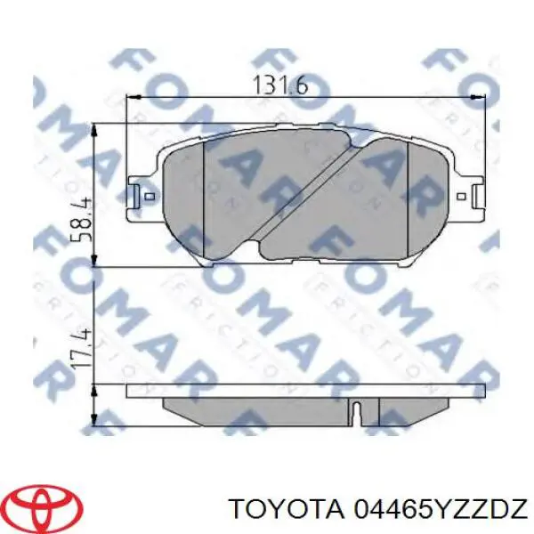 Купить 04465YZZDZ Toyota Колодки тормозные