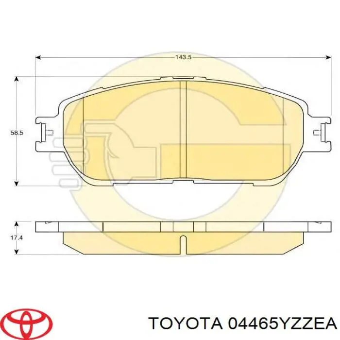 Колодки Toyota 04465YZZEA цена, от 23.50 USD