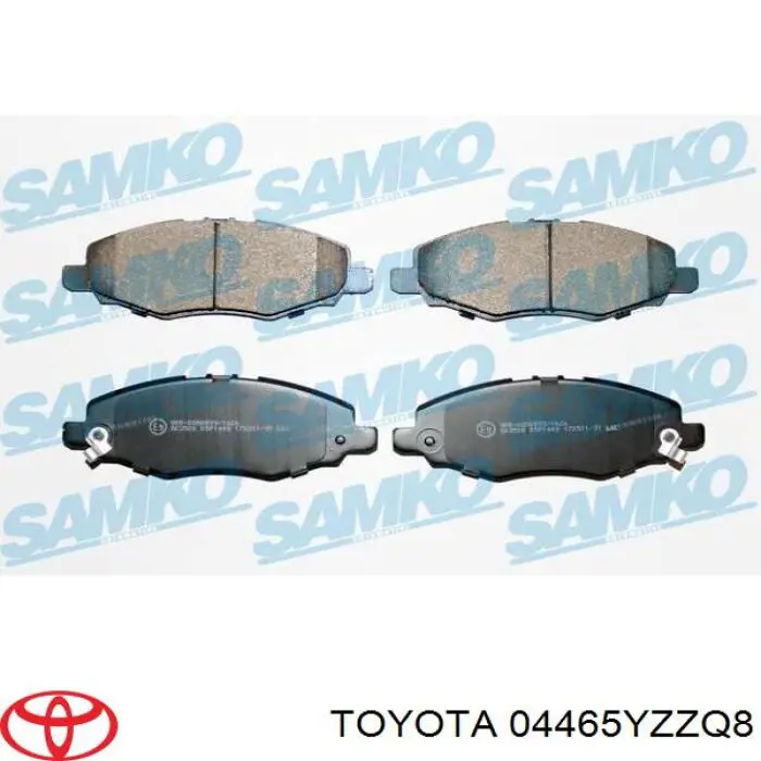 Передние тормозные колодки 04465YZZQ8 Toyota