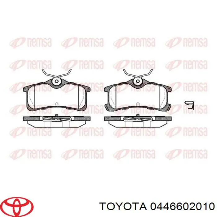 0446602010 Toyota колодки тормозные задние дисковые