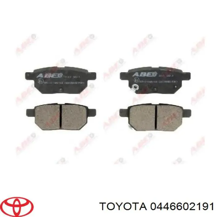 0446602191 Toyota задние тормозные колодки