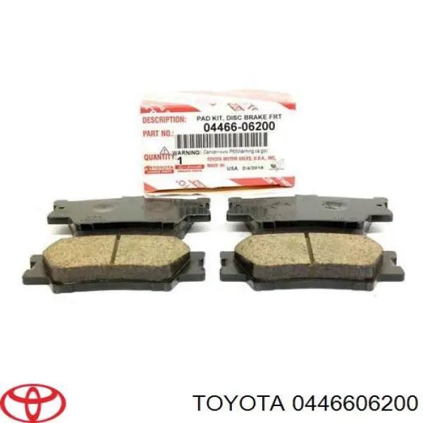 0446606200 Toyota колодки тормозные задние дисковые