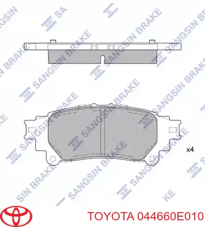 Задние дисковые колодки Toyota 044660E010