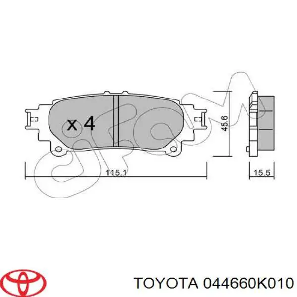 Задние тормозные колодки 044660K010 Toyota