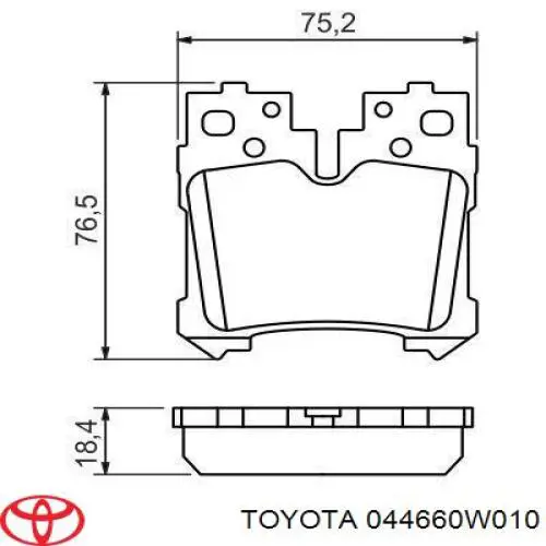 Купить 044660W010 Toyota Колодки тормозные задние, дисковые