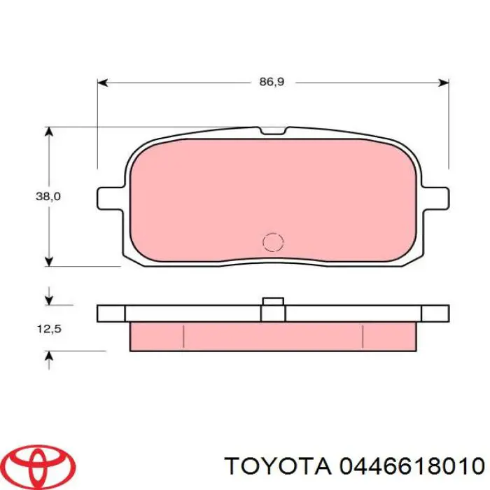 0446618010 Toyota задние тормозные колодки