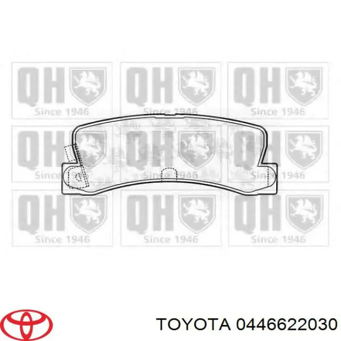Купить 0446622030 Toyota Колодки тормозные задние, дисковые