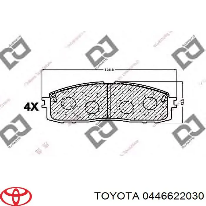 Колодки дисковые  Toyota 0446622030 цена, от 18.72 USD