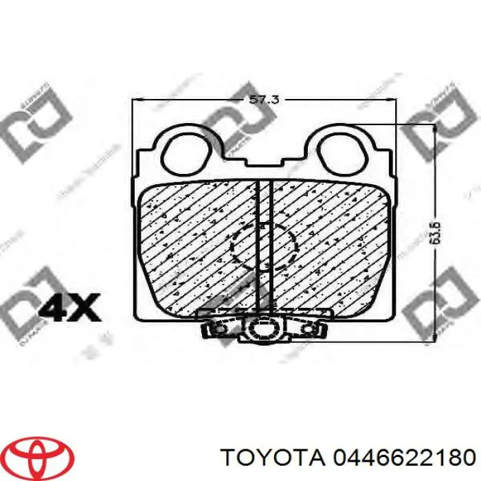 Задние тормозные колодки 0446622180 Toyota