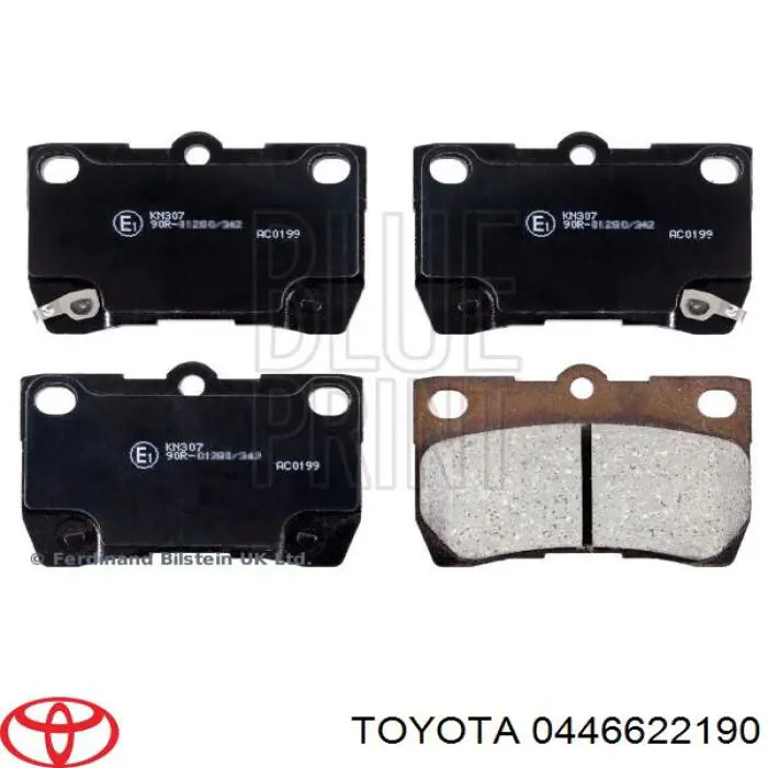 Задние дисковые колодки Toyota 0446622190