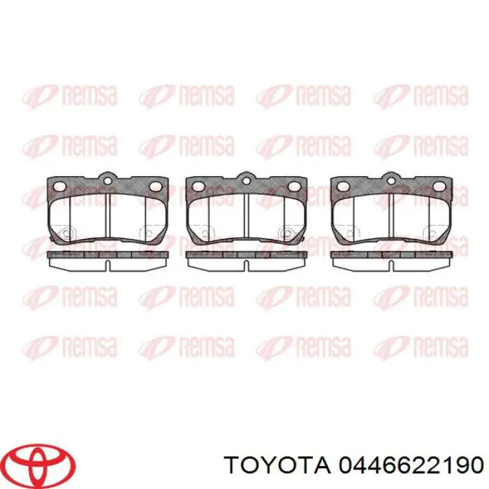 Задние тормозные колодки 0446622190 Toyota