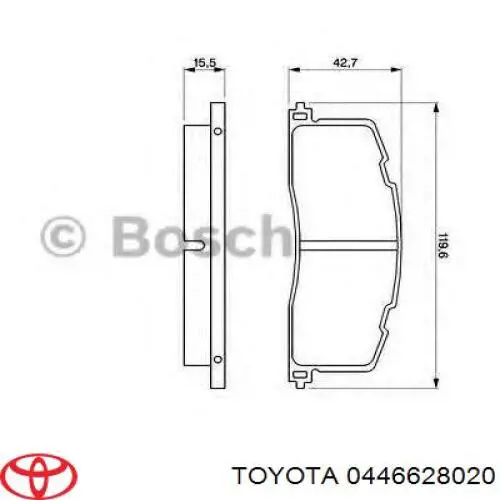 Колодки дисковые  Toyota 0446628020 цена, от 25.56 USD