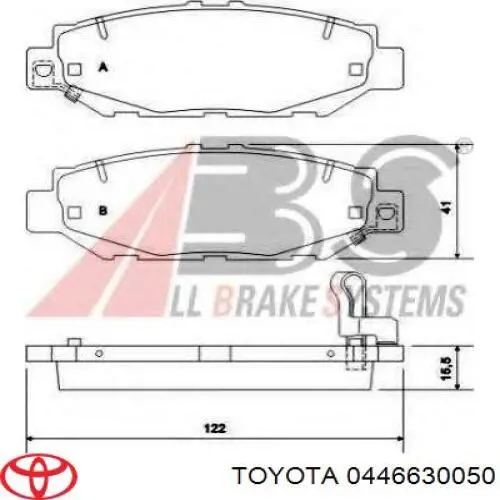 Задние тормозные колодки 0446630050 Toyota