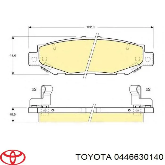 Колодки дисковые  Toyota 0446630140 цена, от 26.61 USD