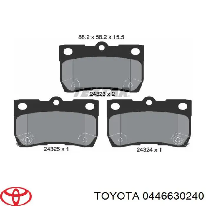 Задние тормозные колодки 0446630240 Toyota