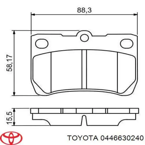 Купить 0446630240 Toyota Колодки тормозные задние, дисковые