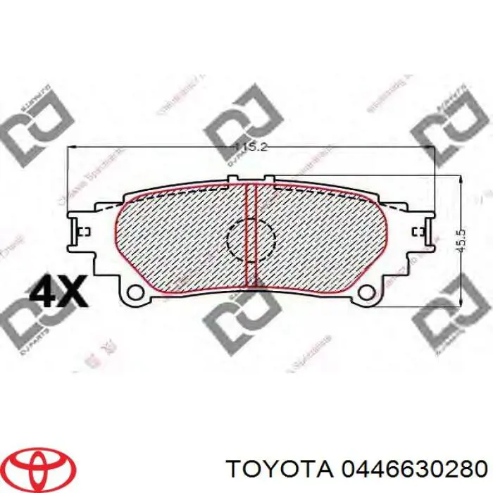 Купить 0446630280 Toyota Колодки тормозные задние, дисковые