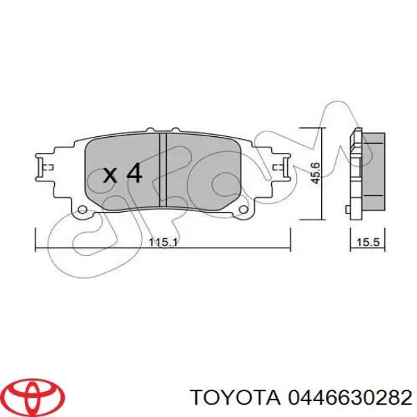 Колодки дисковые  Toyota 0446630282 цена, от 67.11 USD