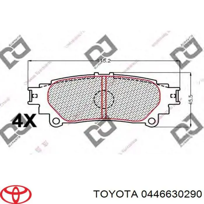 Задние тормозные колодки 0446630290 Toyota