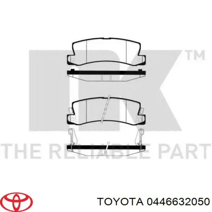 Задние дисковые колодки Toyota 0446632050