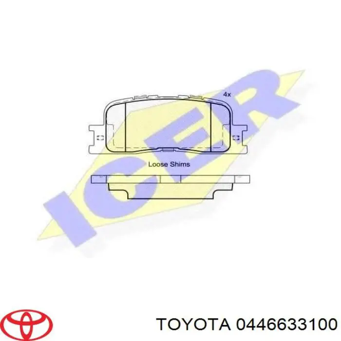 Задние тормозные колодки 0446633100 Toyota