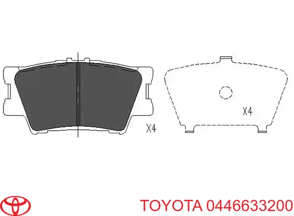 Задние тормозные колодки 0446633200 Toyota