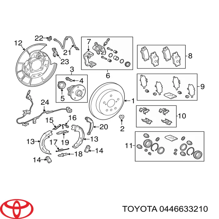 0446633210 Toyota Колодки тормозные дисковые комплект