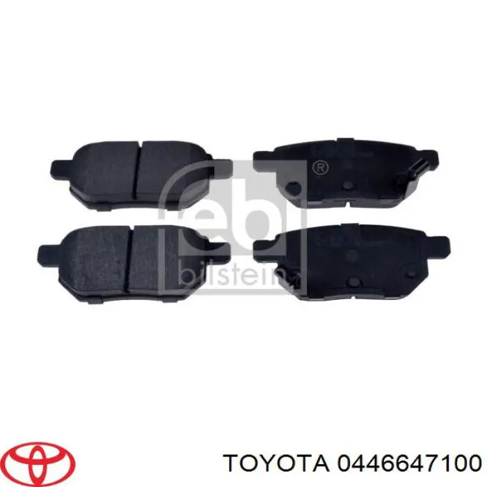 0446647100 Toyota колодки тормозные задние дисковые