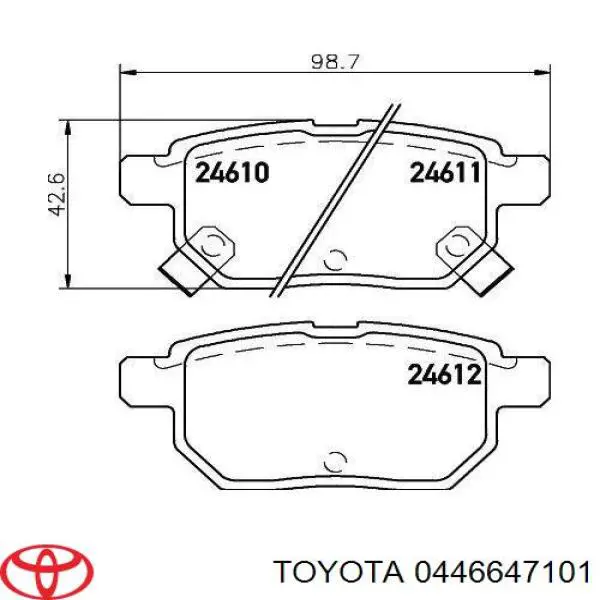Задние тормозные колодки 0446647101 Toyota