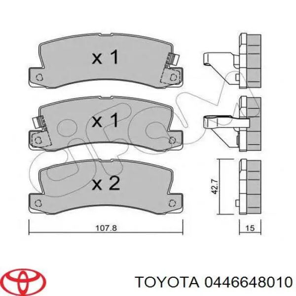 Pastillas de freno traseras 0446648010 Toyota