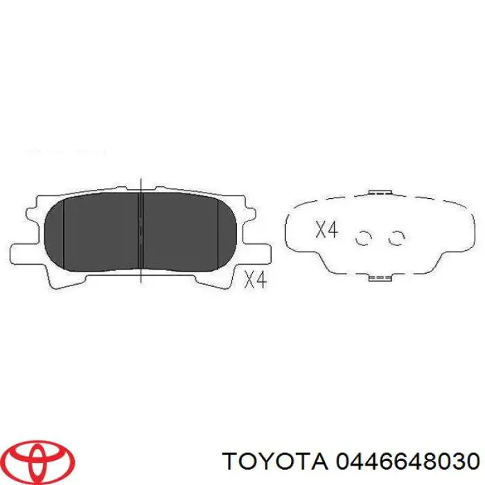 Купить 0446648030 Toyota Колодки тормозные задние, дисковые