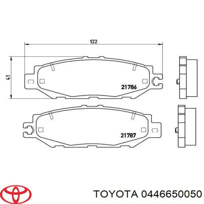 Задние тормозные колодки 0446650050 Toyota