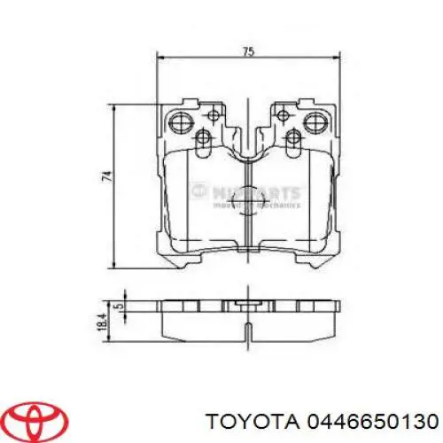 Задние тормозные колодки 0446650130 Toyota