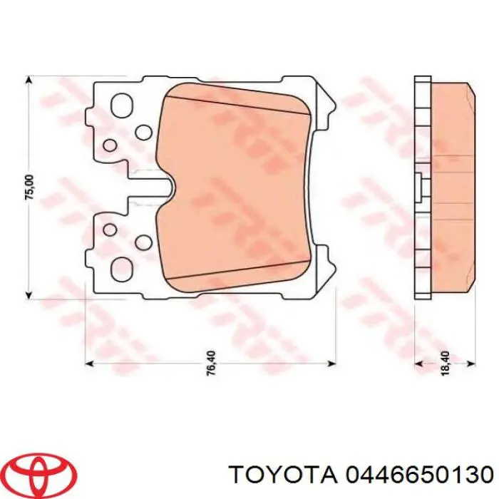 Купить 0446650130 Toyota Колодки тормозные задние, дисковые