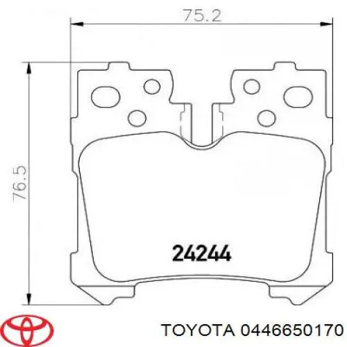 Задние тормозные колодки 0446650170 Toyota