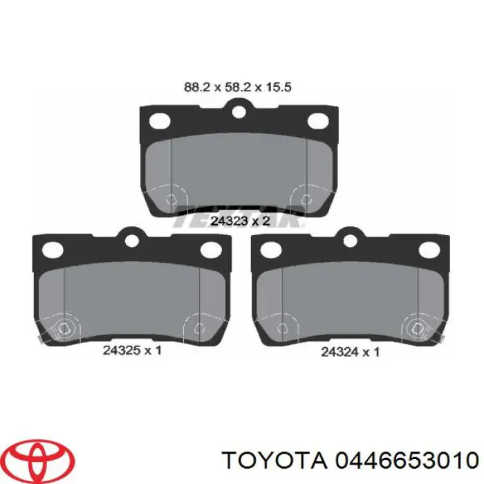 Задние дисковые колодки Toyota 0446653010