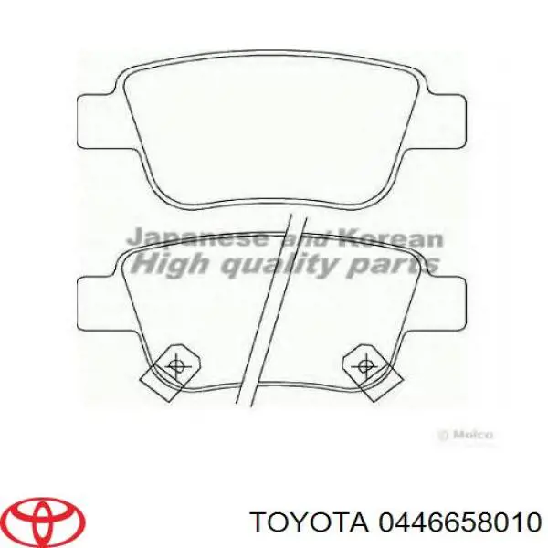Задние тормозные колодки 0446658010 Toyota