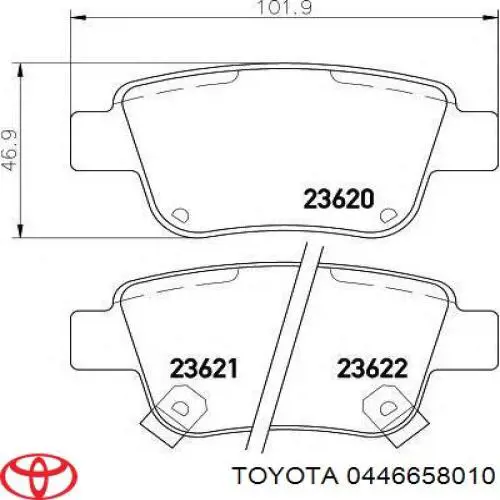 Задние дисковые колодки Toyota 0446658010