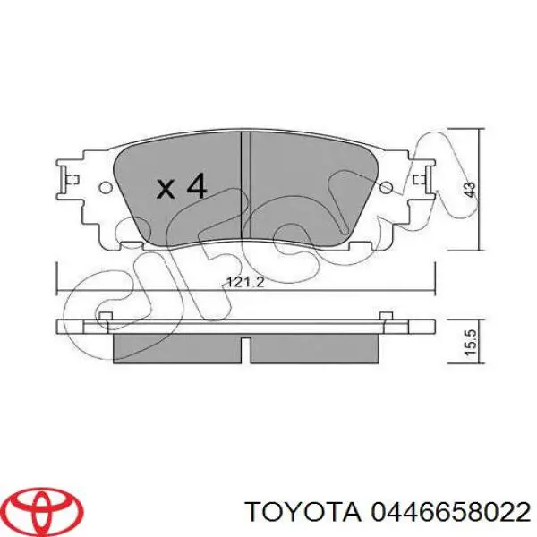 Задние тормозные колодки 0446658022 Toyota