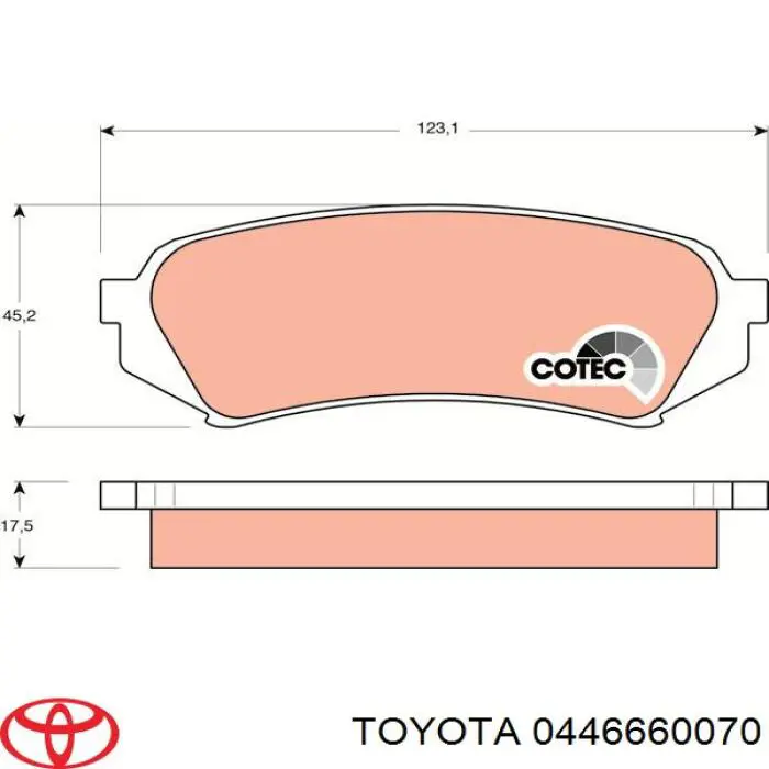Задние тормозные колодки 0446660070 Toyota