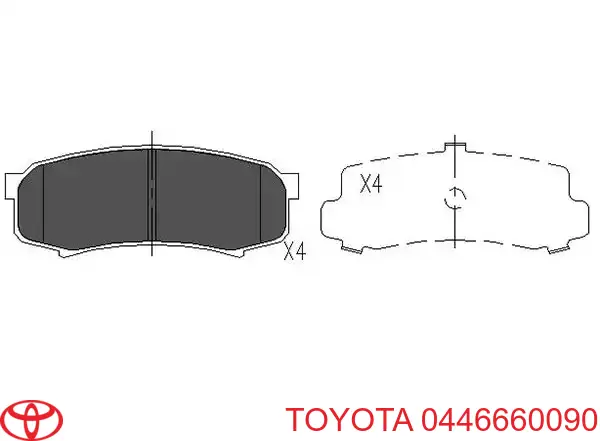 Задние дисковые колодки Toyota 0446660090
