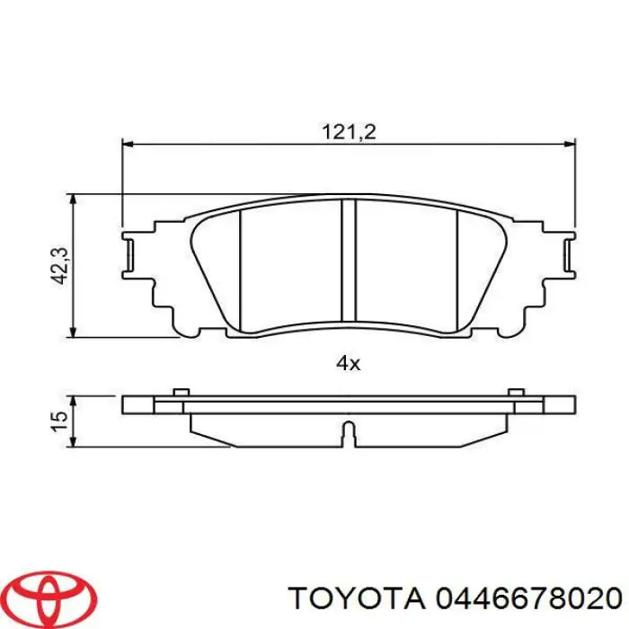 Задние дисковые колодки Toyota 0446678020